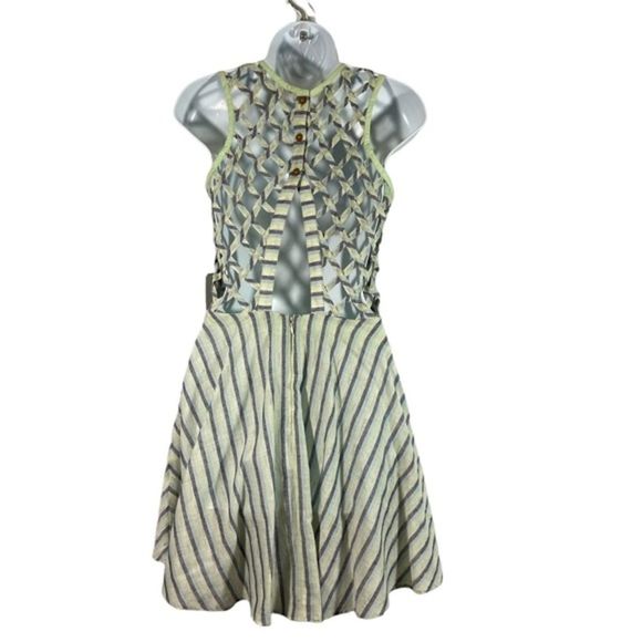 New DV By Dolce Vita Medium Dress Fit N Flare Striped Sleeveless‎ Cutout Back - Picture 5 of 10